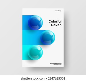 Unique realistic balls booklet illustration. Trendy banner vector design layout.