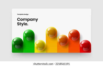 Unique realistic balls handbill concept. Bright catalog cover vector design illustration.
