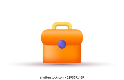 Unique Realistic Briefcase Investment Portfolio Concept 3d Design Isolated On Background.Trendy And Modern Vector In 3d Style.