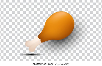 diseño de iconos 3d de concepto de pollo realista único aislado en fondo transparente.Vector moderno y moderno en estilo 3d.