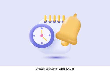 unique realistic design 3d reminder calendar on isolated on background .Trendy and modern vector in 3d style.