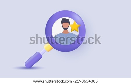 unique realistic hiring process human resources concepts 3d design isolated on background.Trendy and modern vector in 3d style.