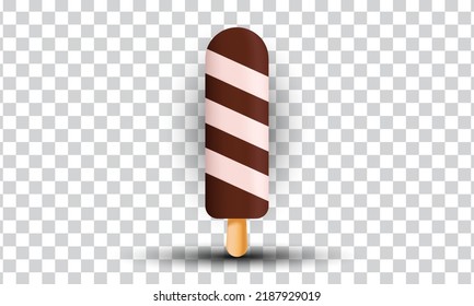 unique realistic ice cream sweet brown made 3d icon design isolated on transparant background.Trendy and modern vector in 3d style.