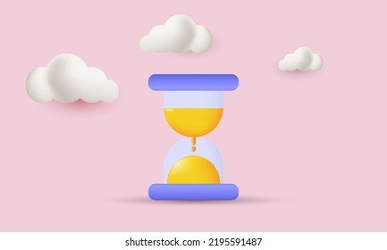 unique realistic icon hourglass business time concept 3d design isolated background Trendy   modern vector in 3d style 