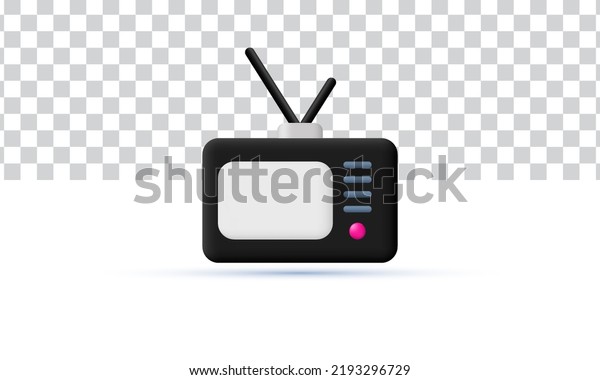 unique realistic old tv
icon style 3d design isolated on background.Trendy and modern
vector in 3d style.