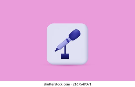 unique realistic purple microphones design 3d isolated on background.Trendy and modern vector in 3d style.