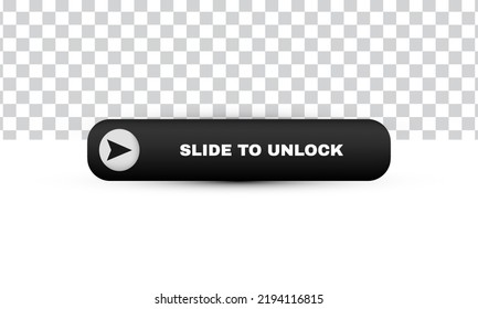 unique realistic slide unlock buttons mobile device 3d design isolated on background.Trendy and modern vector in 3d style.