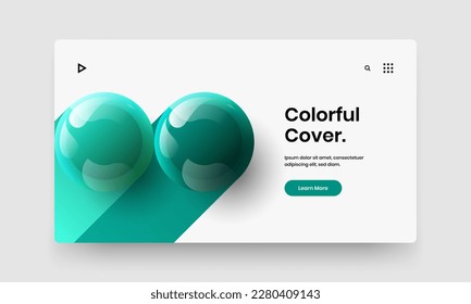 Unique realistic spheres book cover layout. Fresh presentation design vector template.