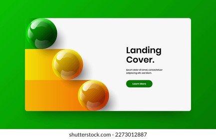 Unique realistic spheres placard concept. Modern handbill vector design layout.