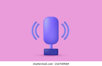 unique realistic stock vector 3d microphone icon isolated on background .Trendy and modern vector in 3d style.