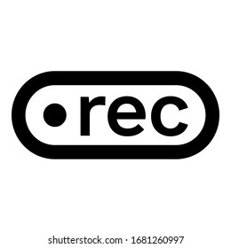 Icono único de rec, ilustración, vector