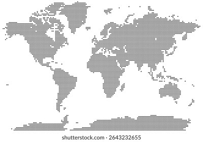 Mapa de mundo pontilhado de forma de retângulo exclusivo da exibição de território global