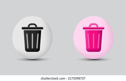 unique recycle bin icon vector 3d style isolated on background.Trendy and modern vector in 3d style.