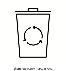 Unique Recycle Bin Vector Line Icon