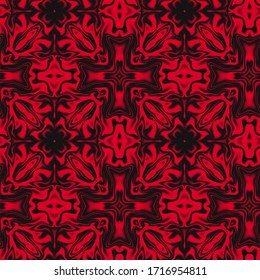 Unique red Abstract Geometric Kaleidoscope Patterns. 