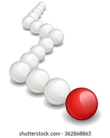 Unique red ball, Follow the leader