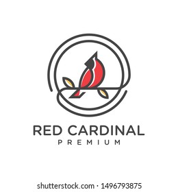 unique red cardinal logo - vector illustration design on a light background