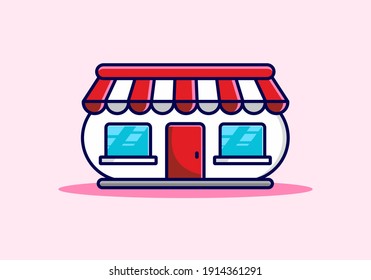 Unique red pink store building design