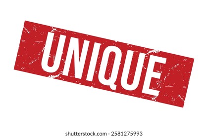 UNIQUE Red rubber stamp on white background. UNIQUE stamp sign. UNIQUE stamp.