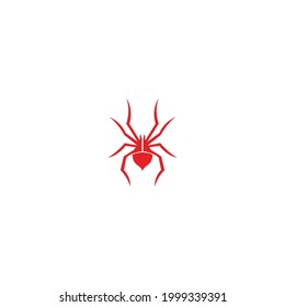 unique red spidern icon logo design
