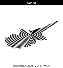 A unique representation of Cyprus formed using concentric circles.