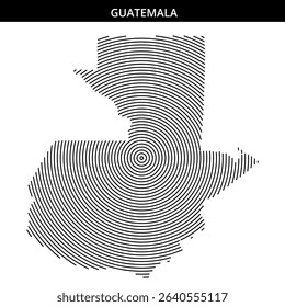 Unique representation of Guatemala with spiral line art design.