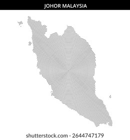 Representação única de Johor Malásia usando círculos concêntricos.