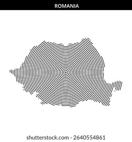 A unique representation of Romania using concentric circles.