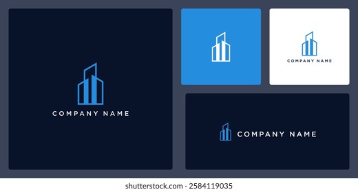 Unique residential logo design vector