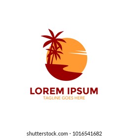 Unique resort Logo. Home illustrations with beautiful scenic backdrops. icon