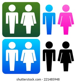 Unique restroom or general male, female signs