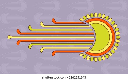 Unique retro ornament with pattern background.