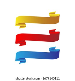 unique ribbon set three color. gold, red and blue