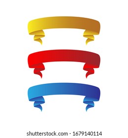 unique ribbon set three color. gold, red and blue