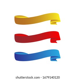 unique ribbon set three color. gold, red and blue