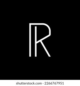 Unique RK letter logo white color black backgbound, suitable for logos of fashion companies, garments, electronics, piano, guitar, musical instruments, books, shoes and others