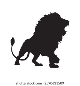 Unique Roaring Lion Silhouette for Striking and Distinctive Branding - Lion Vector - Lion Icon
