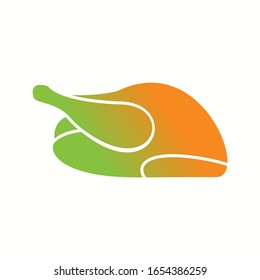 Unique Roasted Chicken Vector Glyph Icon