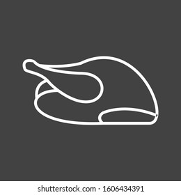 Unique Roasted Chicken Vector Line Icon