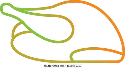 Unique Roasted Chicken Vector Line Icon