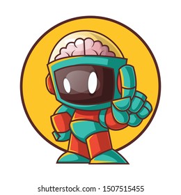 Unique Robot Cartoon/Mascot.Vector Illustration Isolated On White Background