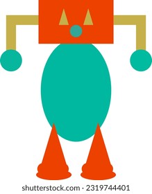 unique robot character from shapes, suitable to be a logo character