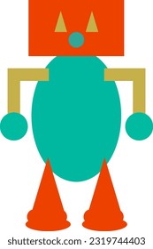 unique robot character from shapes, suitable to be a logo character