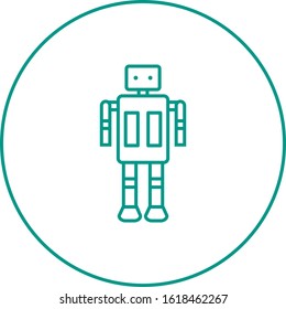 Unique Robot II Vector Line Icon