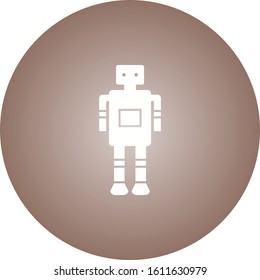 Unique Robot Vector Glyph Icon