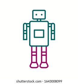 Unique Robot Vector Line Icon