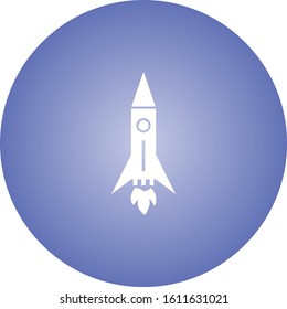 Unique Rocket II Vector Glyph Icon