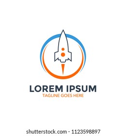 Unique Rocket Logo  Design Vector Illustration