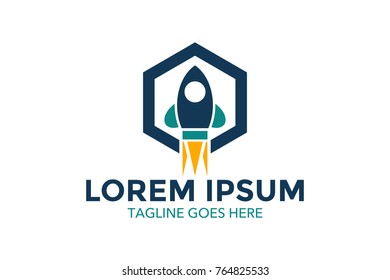 unique rocket related logo. memorable. simple. vector. editable