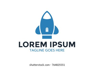 unique rocket related logo. memorable. simple. vector. editable